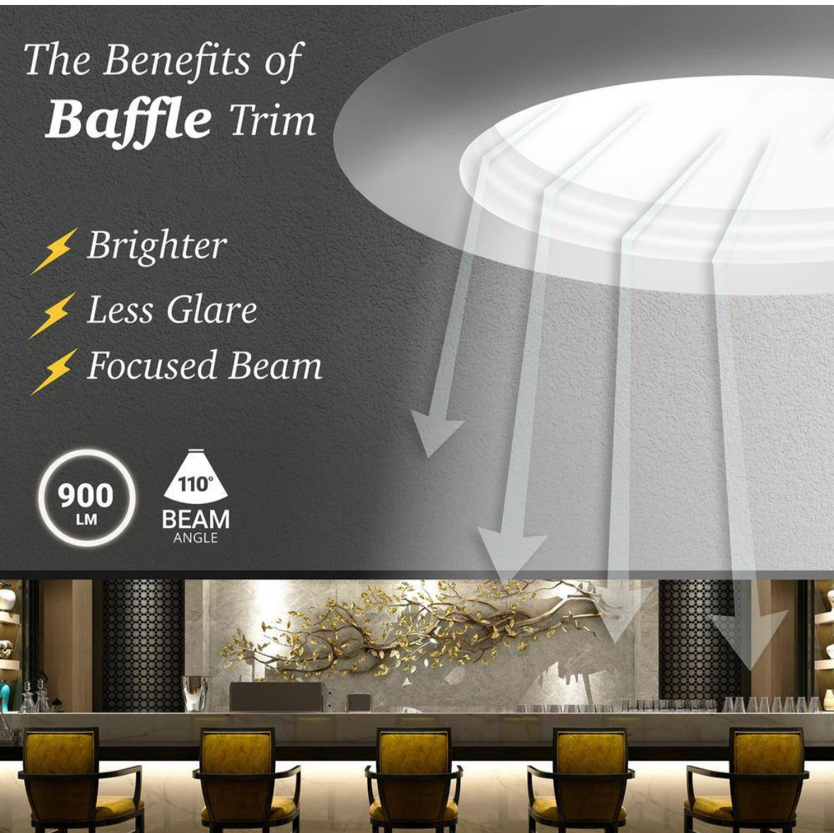 4 in. 2-Hour Fire Rated White Baffle Slim Canless Integrated LED Recessed Light 12W 5CCT 27K-50K Dimmable IC Rated 12PK