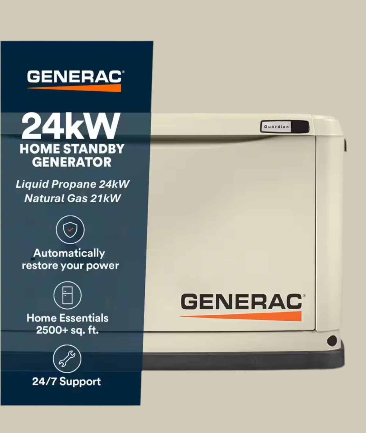 14,000 Watt - Dual Fuel Air- Cooled Whole House Home Standby Generator, Smart Home Monitoring